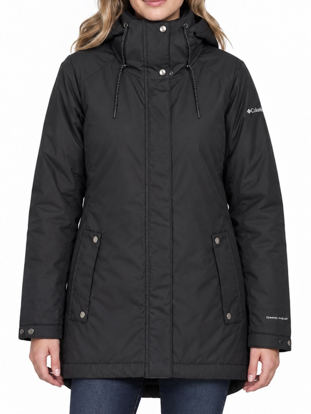Columbia Omni-Heat Hooded Insulated Long Parka Coat Black XXL